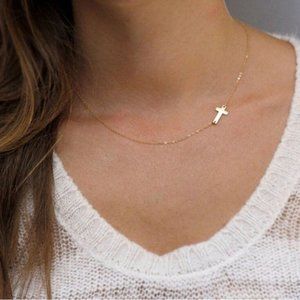 NWOT Gold Cross Necklace